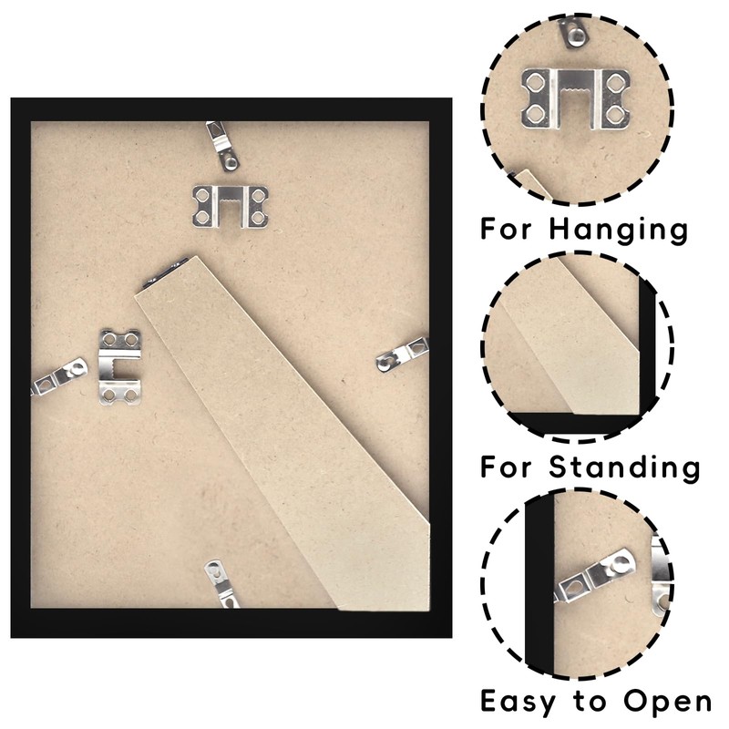 SNXJWA 8x10 Picture Frame with 4x6 Double Opening Mat Collage
