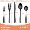 20 Pcs Black Silverware Set, Food-Grade Stainless Steel Flatware Set
