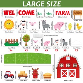 ZOIIWA Welcome to The Farm Bulletin Board Set Farm Animals Classroom Decorations Farm Animal Cutouts Farm Bulletin Board Border Wall Classroom Decor for Back to School Teacher Supplies