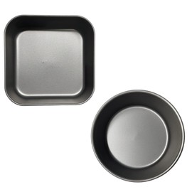 Terryshop74 Pair of Air Fryer Baking Trays 2 Pieces 1 Qudrata 8 x 8 x 2.1 Inch + 1 Round 20 x 6 cm 2 Pieces