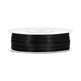 Satin Ribbon Width: 3 mm Length: 50 m (Black)
