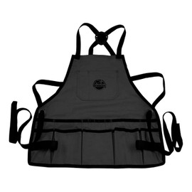 Graintex CA2369 :: Bib Apron 16 Pocket Black Color Rip-stop Canvas, One Size Fits All