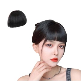 Bangs Wig, Pattsu Hairpiece, Small Face, Natural Hair Extension, Fluffy, Bangs, Partial Wig, Point Wig, One Touch Bangs, Costume, Everyday, Supernatural, Cartoon, Easy to Wear, Cute, Energetic (Black)