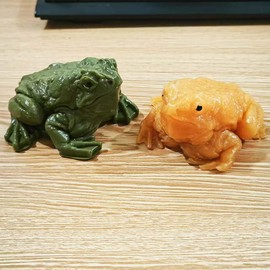 Taba Squishy Frog Toy, Realistic Frog Figurines Simulation Animal Model Soft Stretchy Spoof Vent Stress Toy Frog Party Decor for Relief, Elastic Spoof to Vent Stress Party Toy