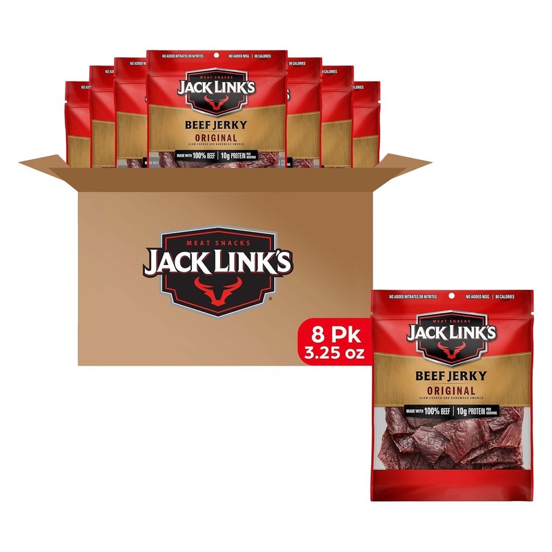 Jack Link's Beef Jerky, Original, Multipack Bags - Flavorful Meat