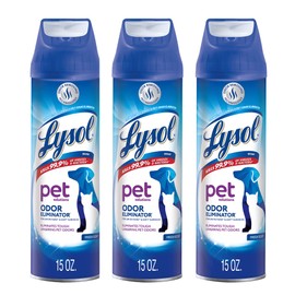 Lysol Pet Odor Eliminator Spray, Sanitizing and Disinfecting Spray for Pet Odors, 15oz (Pack of 3)