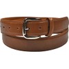 Ossi Men's Double Stitched Leather Lined Trouser Belt, Dark tan