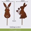 Gartenstecker Hasen - Edelrost Deko für Ostern - 2er Set