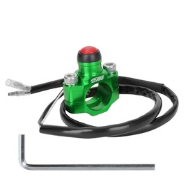 RUTU CNC Universal Motorcycle Engine Stop Start Kill Switch Button with Mounting Backplate for KLX450 KLX250 KLX110 CR125 CRF250 CRF450 XR250 ATV,Dirt Pit Bike,Scooter,Quad - Green