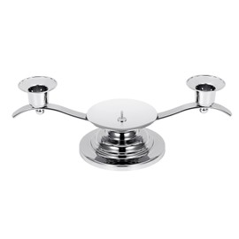 Unity Candle Holders for Weddings, AIBANZE 3 Arm Wedding Unity Candlestick Holder with Central Spike - Enhance Stability, 11.02'' x 4.33'' x 3.54', Shiny Silver