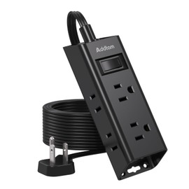 Cruise Ship Essentials, Flat Plug Power Strip, Addtam 3FT Ultra Flat Extension Cord with 6 Outlets Extender, No Surge Protector for Cruise Ship, Travel, Dorm, Home Office, Black