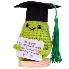 Mwmoeen Positive Potato Doll, Creative Knitting Wool Pocket Hug Positive Potato Motivational Gifts with Graduation Hat Gift for Exams Graduation Party for Girlfriend Gifts (F3)