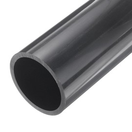 sourcing map 3 Inch PVC Rigid Tube Round Pipe Tubing Hardware Tubing 63.8mm ID 75mm OD 9" Length Dark Grey High Impact for Water Pipe, Crafts, Cable Sleeve