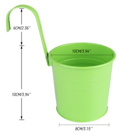 KINGLAKE Blumentöpfe zum Aufhängen Hängend aus Metall, Bunt Hänge 10Stück Garten Töpfe für Balkon, Zaun, Garten, Wand, Robuster Hängetopf mit Abnehmbarem Haken，10 x 10 x 8 cm