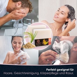 Panu Jasmine Rice Soaps - Vegan Shower Soap for All Skin Types - Natural Soap as Solid Shower Gel and Solid Shampoo - Premium Soap Bar - Natural Shower Chunk as Solid Shower Gel