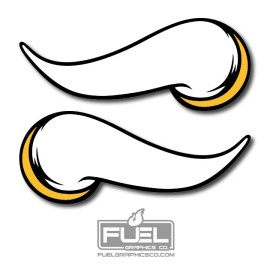 Minnesota Vikings Premium Vinyl Decal 2-Pack - SKOL VIKES! Show Your Horns - 9" wide x 3.6" tall