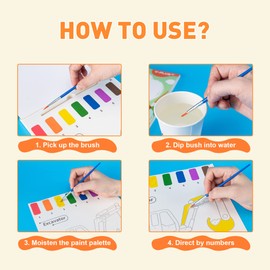 YPLUS Paint with Water Books for Toddlers, Art Craft Toys Watercolor Painting Paper, Gift for Kids Ages 1-3, 2-4, 4-6, Drawing with Brush - Farm