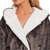 iniber Plush Robes for Women, Soft Warm Fleece Bathrobe for