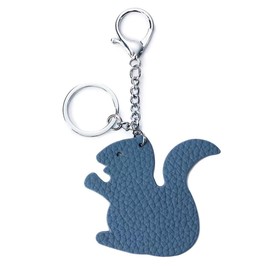 Fuerxy Leather Squirrel Keychains, Cute Animal Charm for Purse Handbags Bag Accessories Squirrel Key Charms(Blue)
