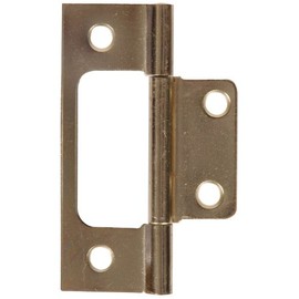 The Hillman Group 851963 3-Inch Non Mortise Hinge with Fixed Pin, SatinBrass Finish