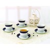 Lorren Home Trends Midnight-4 Cups and Saucers, One Size, Blue