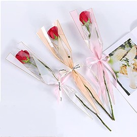 OUKEYI 150 unidades/6 colores de papel de regalo de flores de una sola rosa, suministros de ramo de floristería, papel de regalo floral impermeable, 17.7 x 5 x 1.6 pulgadas