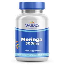 Moringa 500mg (180 Capsules) from Woods Supplements | Also Known as The Horseradish Tree | Responsibly sourced, Suitable for Vegetarians & Vegans | Contains phytonutrients