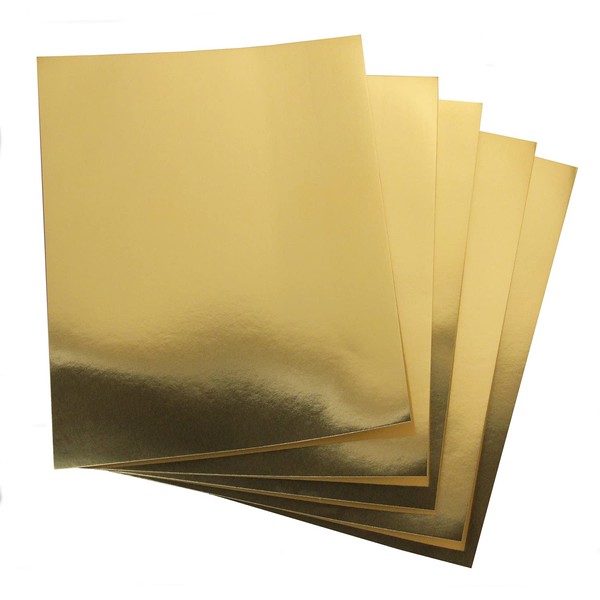 Hygloss Gold 8.5 x 11 Inch Metallic Foil Gold 25 Sheets - for Arts and Crafts, Classroom and Artist Activities Paper 8.5 x 11 Inches