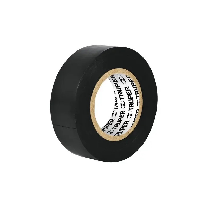 Cinta Aisladora Color Negra 18x19mm Truper 12500 Color Negro Liso
