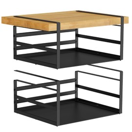 PEKGRIL 2 Pack Under Shelf Basket, Black Undershelf Storage Basket, Heavy Duty Slide-in Hanging Storage Basket, Metal Under Cabinet Organizer for Kitchen, Pantry, Desk, Bookshelf, Cabinet