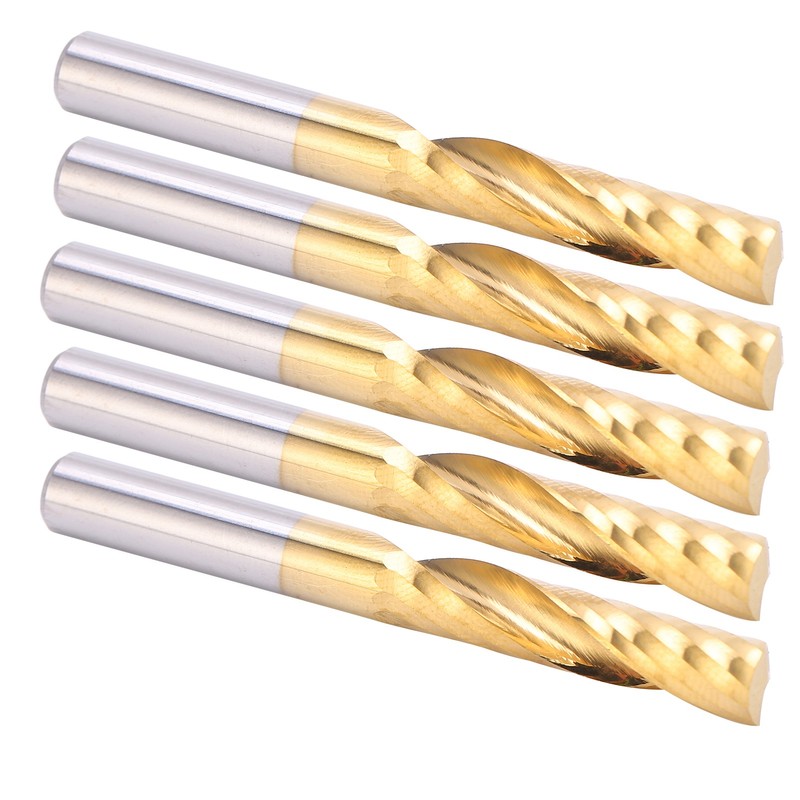 5pcs Professional CNC End Mill Metal Spiral Router Bit Milling