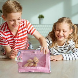 Toy Organizer Bags - Zipper Pouch Bags | Aesthetic Waterproof Reusable Cute Case with Rainbow Pendant for Men Kids Students Business College School