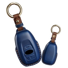 ontto Car Key Fob Cover Keyring fit for Subaru BRZ Forester Legacy Outback WRX STI Impreza XV Crosstrek Smart Key Case Shell Leather Key Holder Bag Keyring Keychain Accessories 3 Buttons Blue