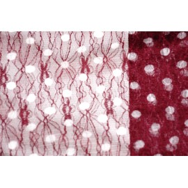 Polka Dot Floral Lace Netting Apparel Sportswear Semi Sheer Dark Rose   Bfab