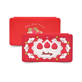 GeekShare Switch Tragbarer Spiele-Organizer, Spielkartenhülle, magnetische Switch-Spielehalter-Kassettenhülle mit 24 Spielkartenfächern und 24 TF-Kartenfächern – Erdbeeren mit Sahne