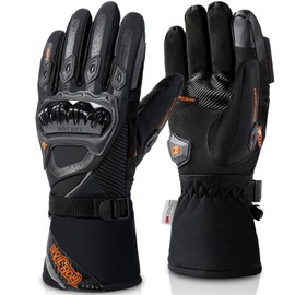 IRON JIA'S Motorcycle Gloves Winter Cold Weather Warm Touchscreen Waterproof Windproof Protective Gear (Black, XL)