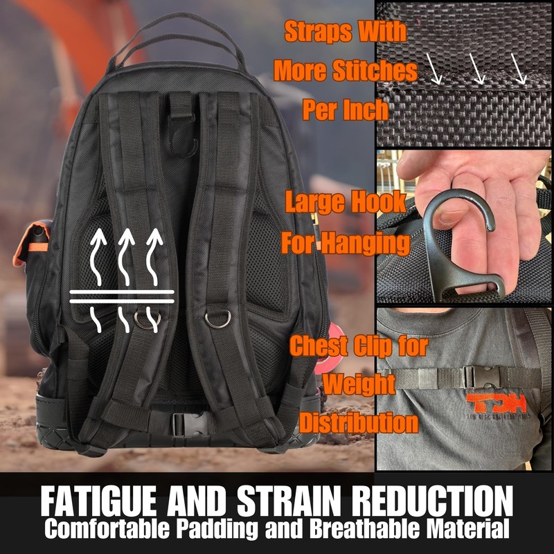 Tool Backpack with waterproof base - tool backpack heavy duty