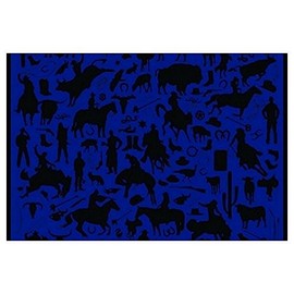 Wild Rag Cowboy Silhoutte Scarf MANY Colors (Navy)