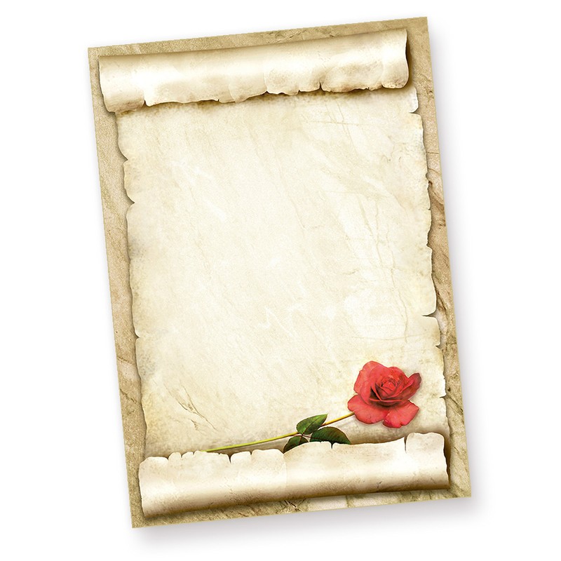 TATMOTIVE Red Rose Letter Paper Set for Love Letters (25