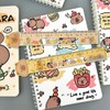 15CM Cute Capybara Straighter Ruler, 2Pcs Plastic Clear Capybara Straighter