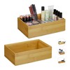 Relaxdays 2 x Storage Boxes Bamboo Stackable Natural Look Storage