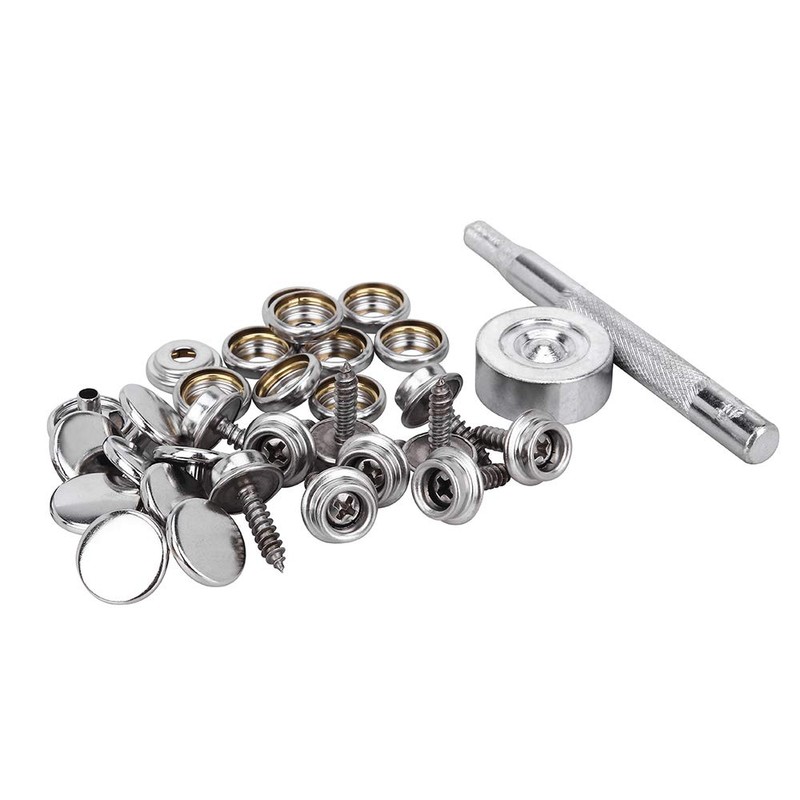 Yofuly 150pcs Navy Canvas Snap Fasteners with Metal Screws Marine