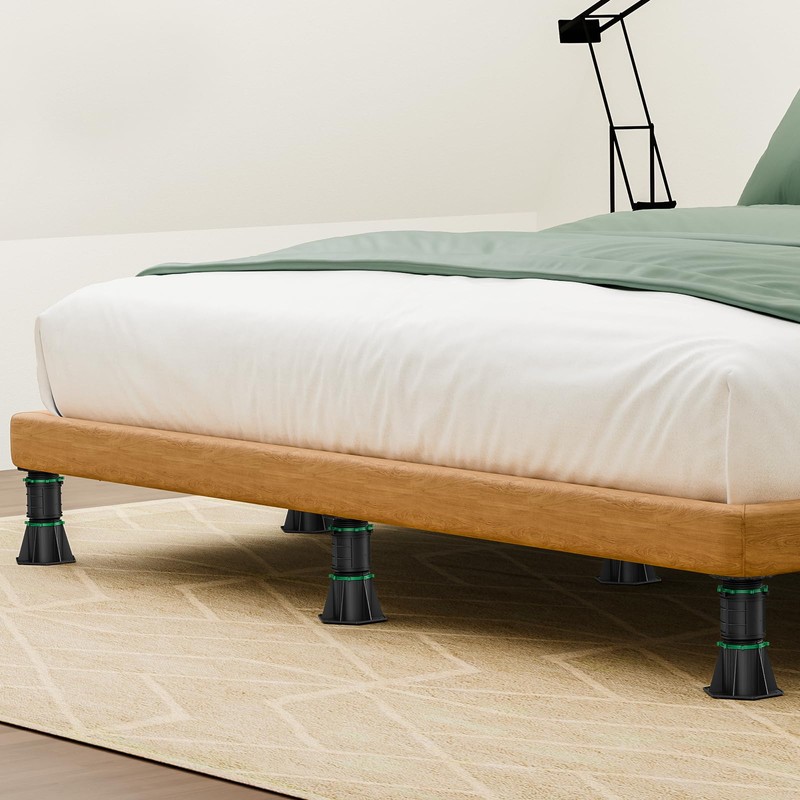 4 Pack Adjustable Bed Support Legs - 6.6"-9.8" Height Frame