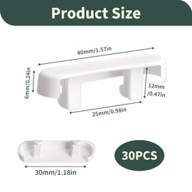 30 PCS Window Drain Caps, Weep Hole Covers for UPVC Windows and Doors, Standard Size ABS Drainage Caps for Double Glazing Vents Replacement, Waterproof, 40 x 10mm, Fits Most Drainage Slots, White