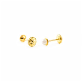 Monde Petit T1778P -18 K Yellow Gold Baby Earrings