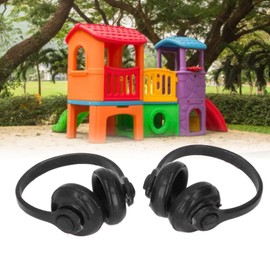 Doll Miniature Headphones Model, High Simulation Exquisite Sturdy Plastic Dollhouse Headphones Model for 1/12 Scale Dollhouse (Black)