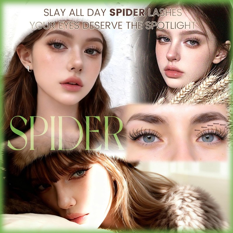 KEYYOU Flora Nova Spider Lash Clusters Kit Natural D Curl
