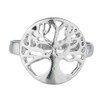 LUX ACCESSORIES Silver Tone Round Circle Tree of Life Shaped