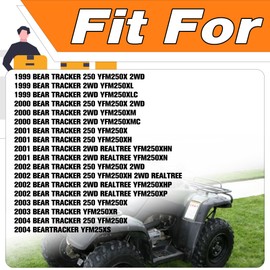 YFM250 Carburetor Compatible With Yamaha Bear Tracker 250 Carb 1999 2000 2001 2002 2003 2004, with Intake Manifold & Fuel Tank Petcock& Air Filter Replace# 4XE-14140-13-00