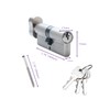 60MM Solid Brass Lock Cylinder with 3 Brass Keys Satin
